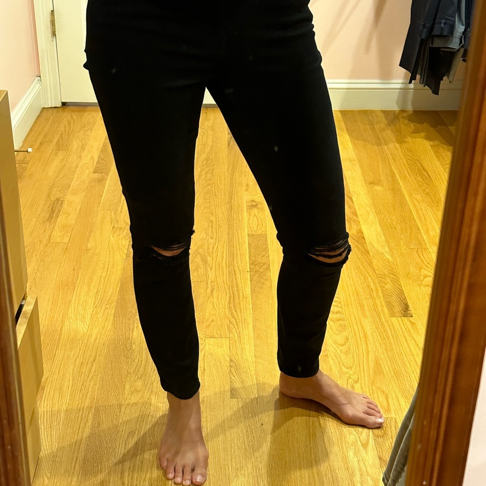 Paige Hoxton ankle black ripped jeans size 27